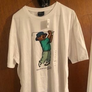 Vintage Polo Ralph Lauren T-Shirt Golfing Bear XXL New With Tags Never Worn!